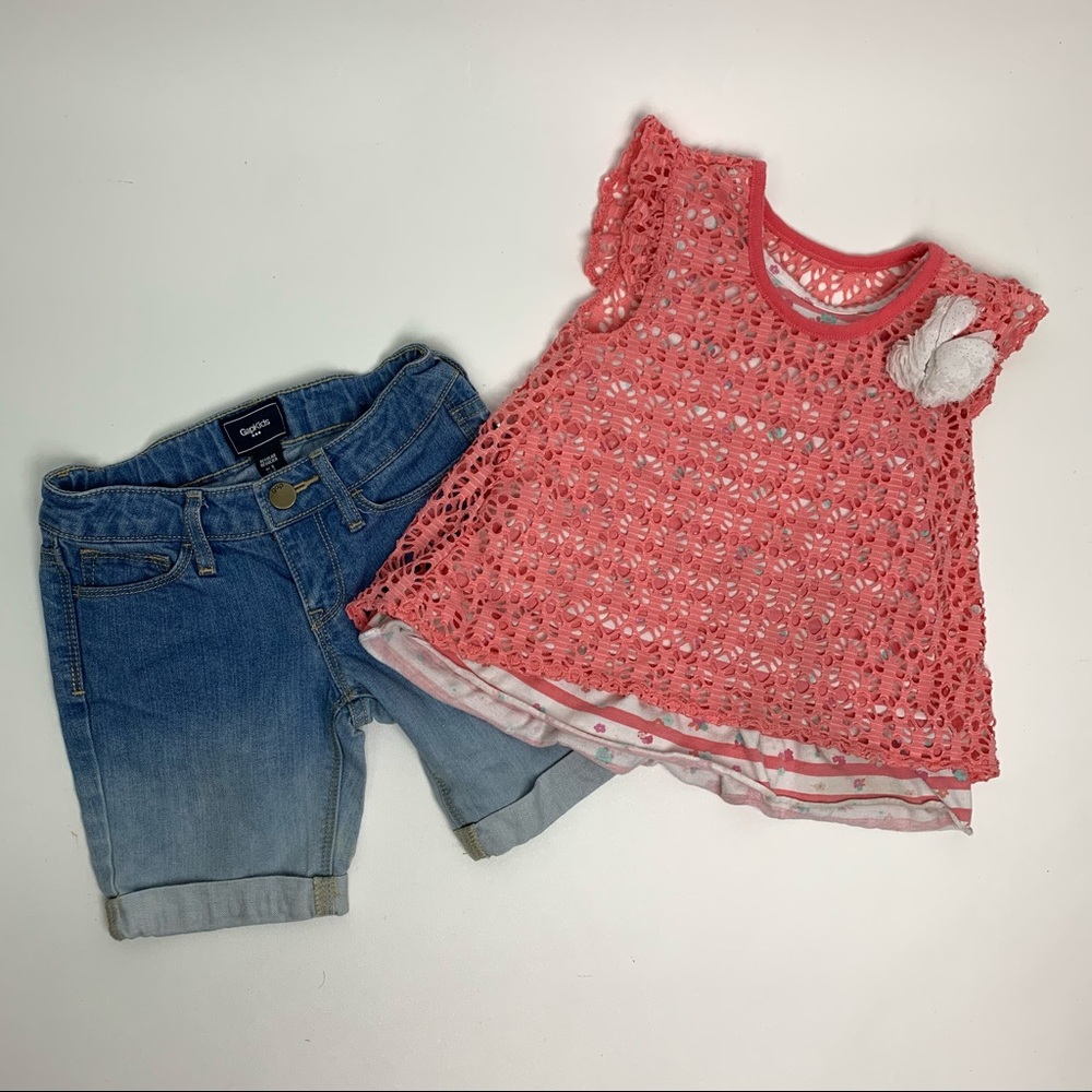 Gap Kids & Nannette Shorts & Shirt Bundle Girl’s 6 - Picture 1 of 9